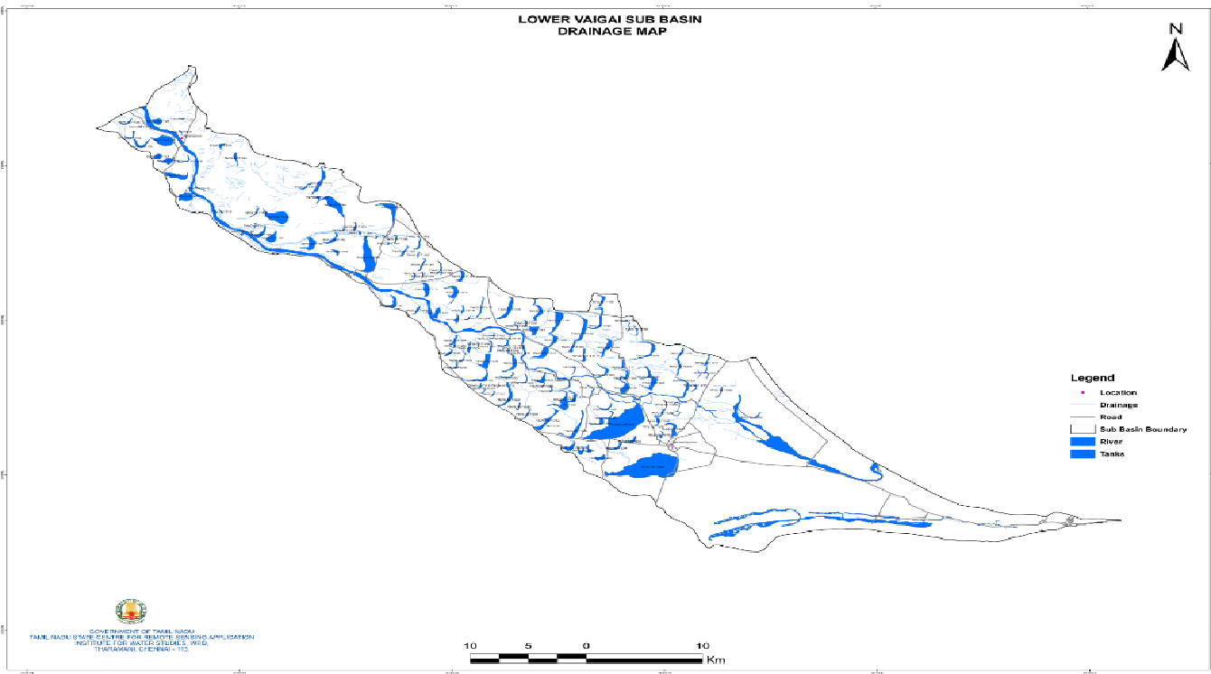 Lower Palar River Sub basin Drainage